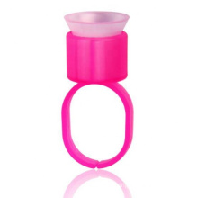 Pink Disposable Tattoo Pigment Sponge Holder Ring Plastic Tattoo Ink Cup Ring with Sponge for Protect Tattoo Needle